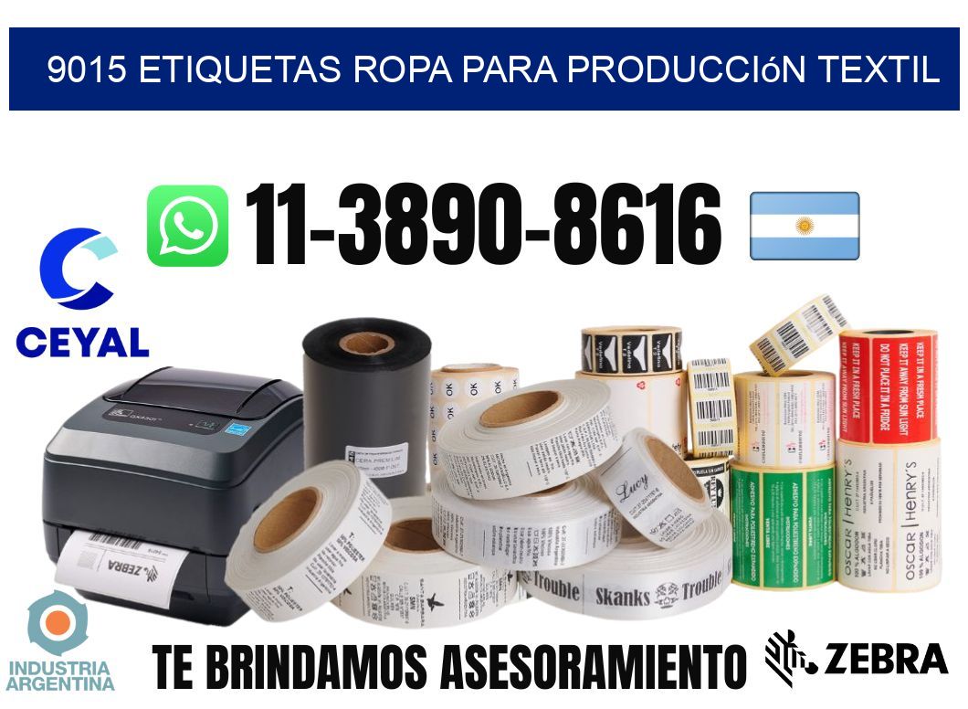 9015 Etiquetas ropa para producción textil
