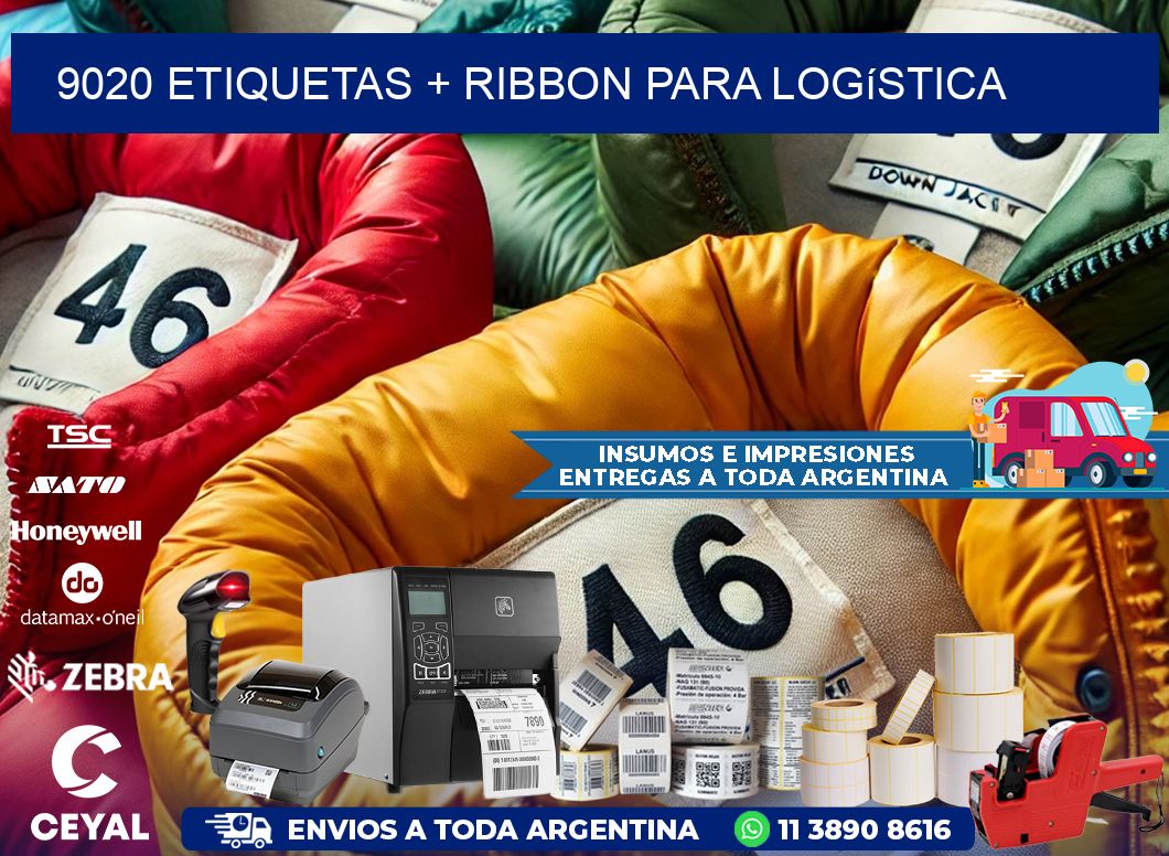 9020 etiquetas + ribbon para logística