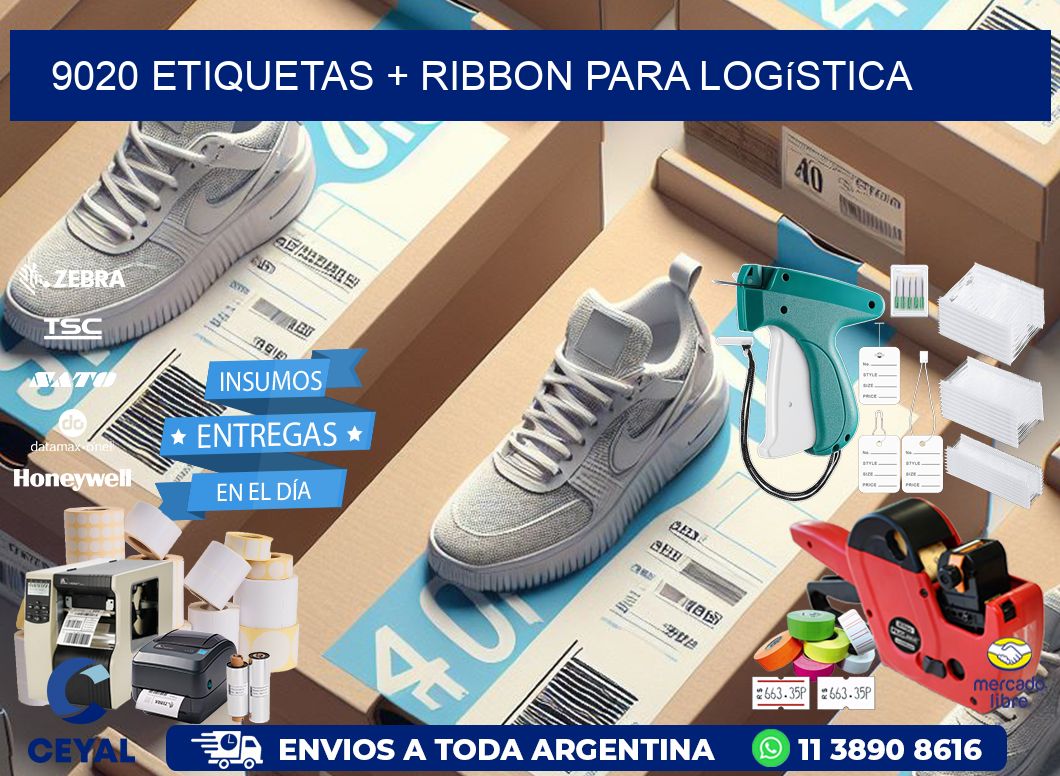 9020 etiquetas + ribbon para logística