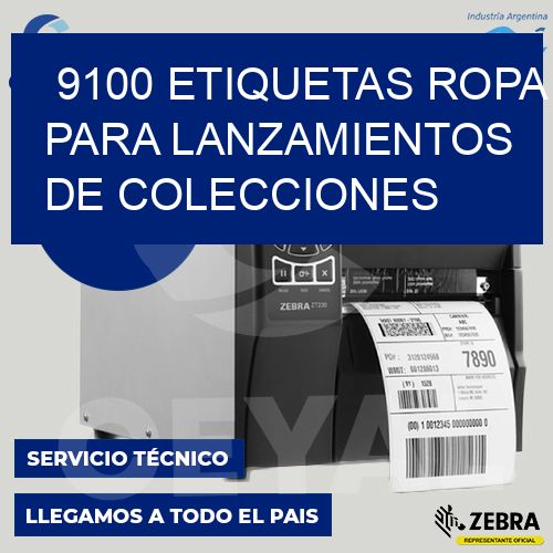 9100 Etiquetas ropa para lanzamientos de colecciones