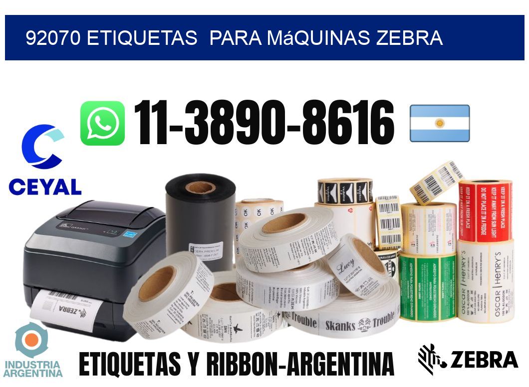 92070 etiquetas  para máquinas Zebra