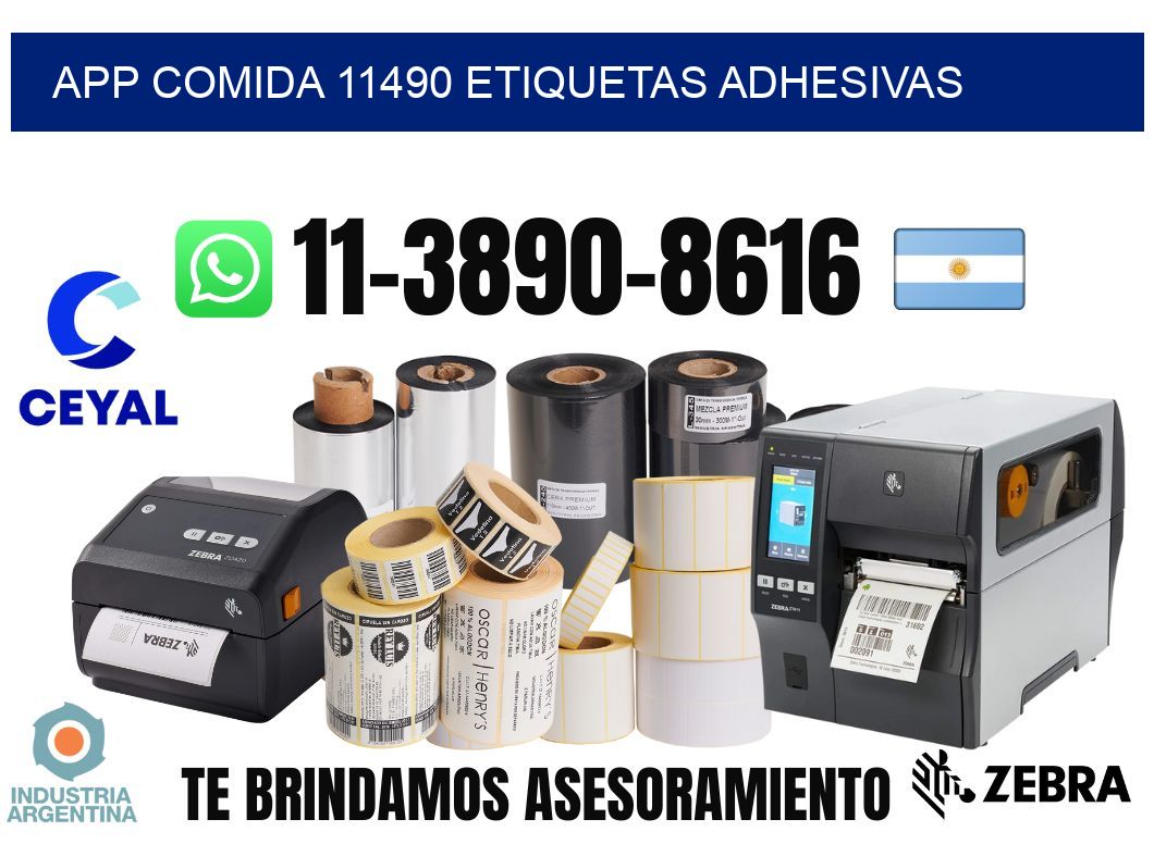 App comida 11490 etiquetas adhesivas