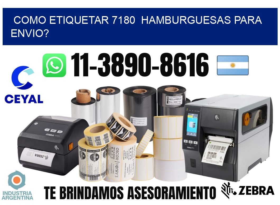 como etiquetar 7180  hamburguesas para envio?
