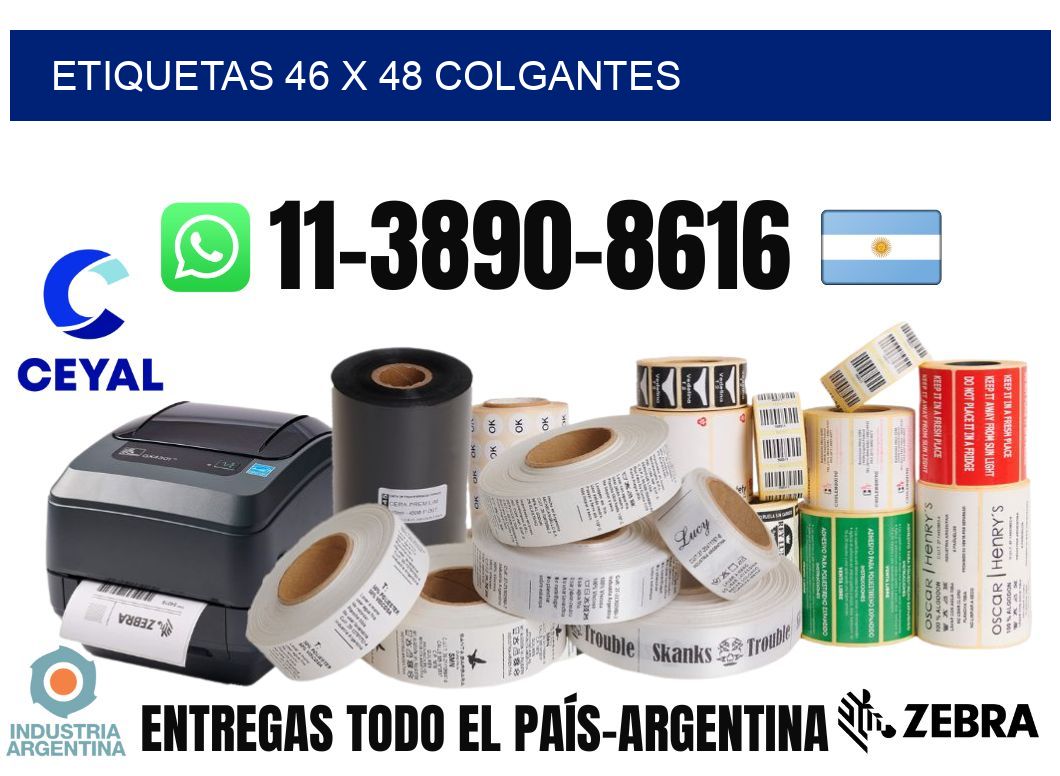 etiquetas 46 x 48 colgantes