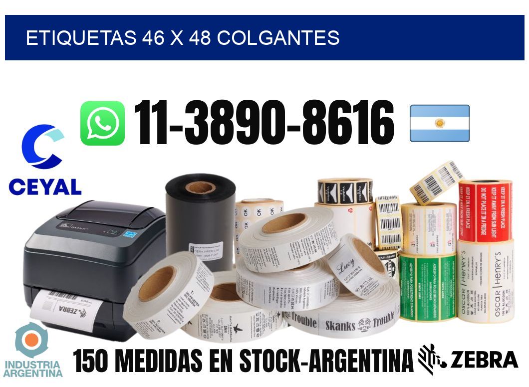 etiquetas 46 x 48 colgantes
