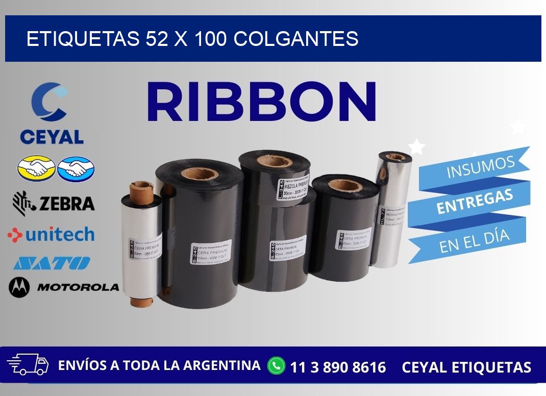 etiquetas 52 x 100 colgantes