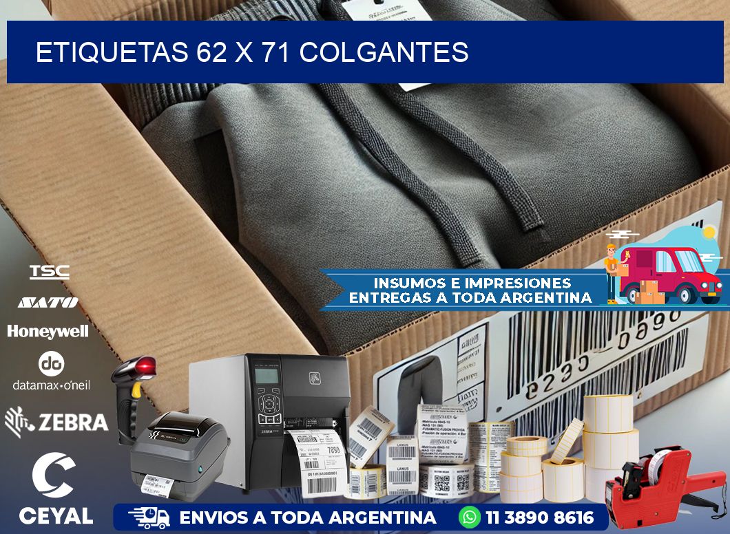 etiquetas 62 x 71 colgantes