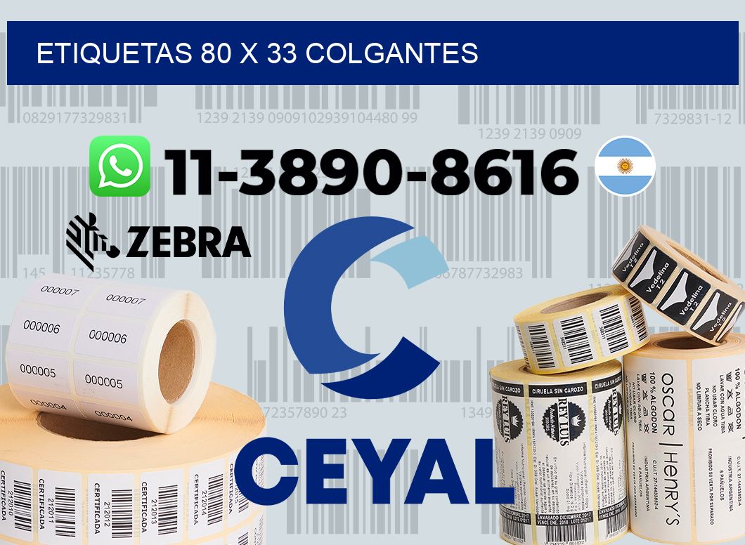 etiquetas 80 x 33 colgantes