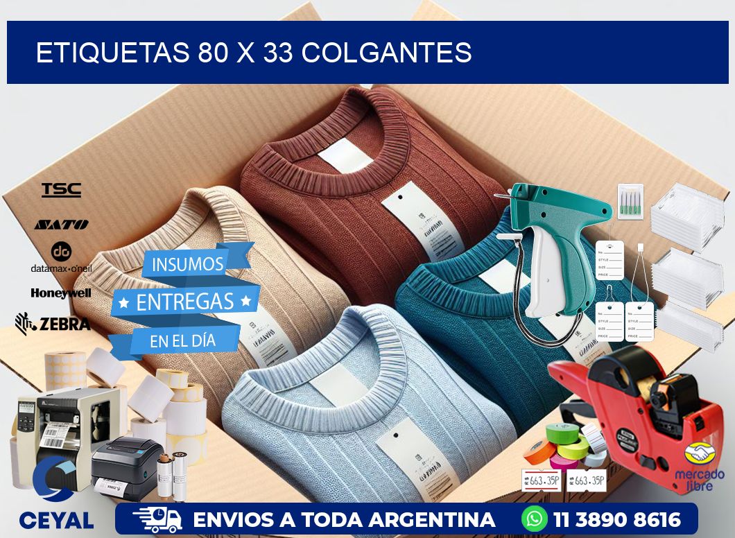 etiquetas 80 x 33 colgantes