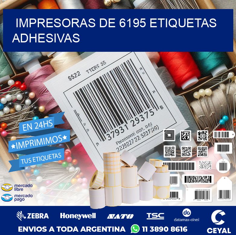 impresoras de 6195 etiquetas adhesivas