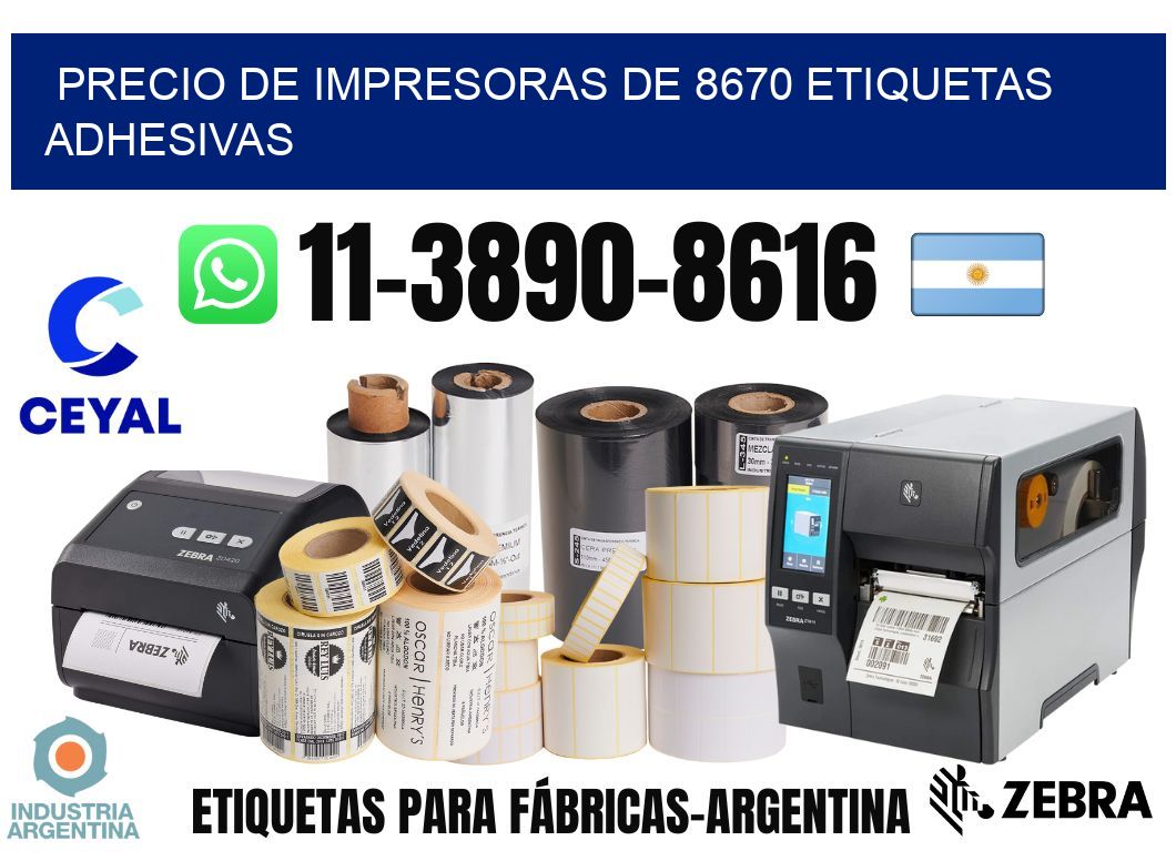 precio de impresoras de 8670 etiquetas adhesivas