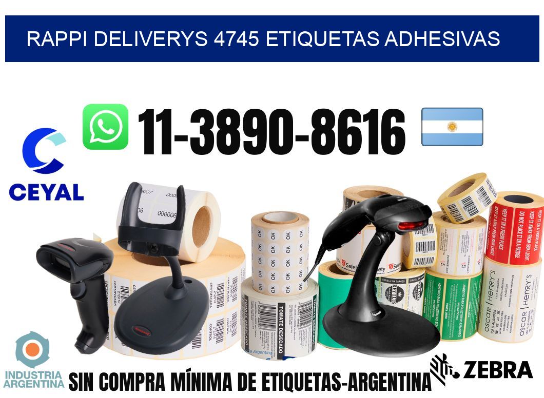 rappi deliverys 4745 etiquetas adhesivas