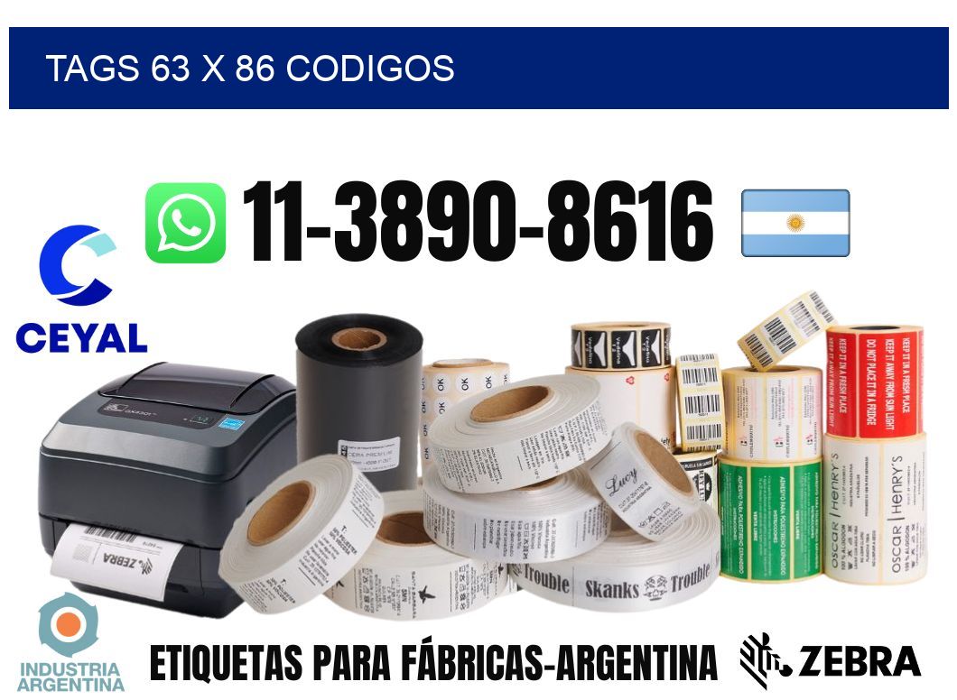 tags 63 x 86 codigos