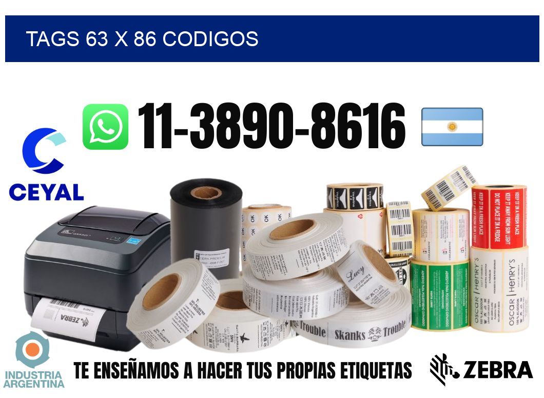 tags 63 x 86 codigos