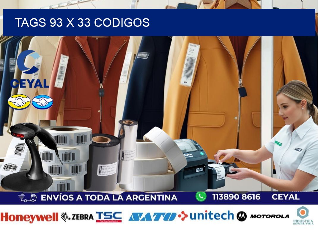 tags 93 x 33 codigos