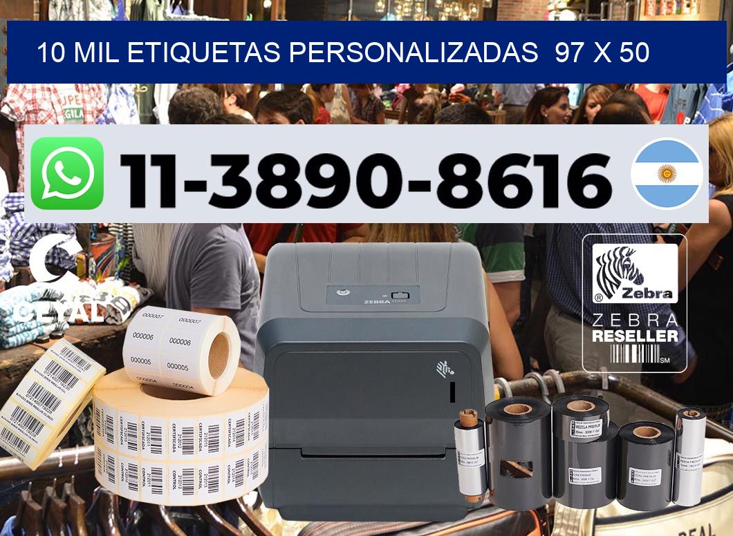10 mil etiquetas personalizadas 97 x 50