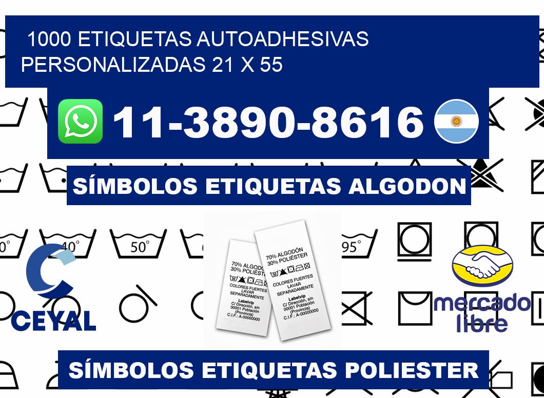 1000 Etiquetas autoadhesivas personalizadas 21 x 55