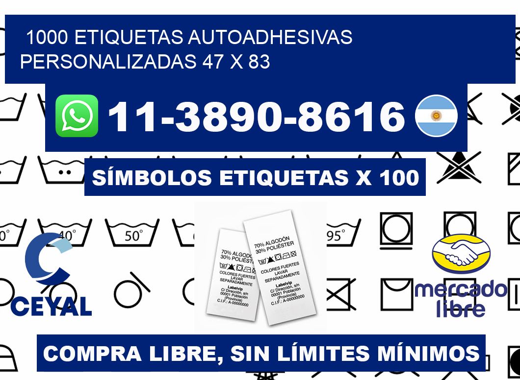 1000 Etiquetas autoadhesivas personalizadas 47 x 83