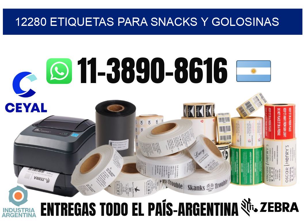 12280 Etiquetas para snacks y golosinas