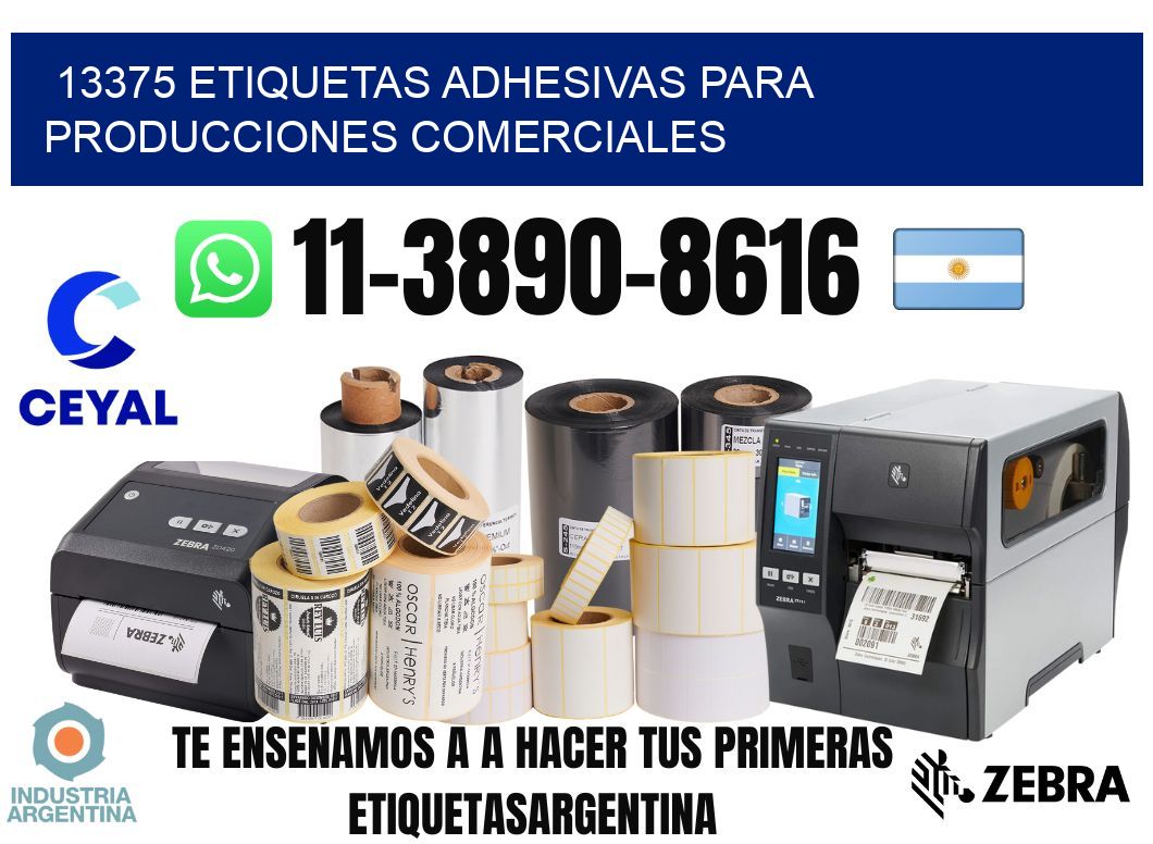 13375 Etiquetas adhesivas para producciones comerciales