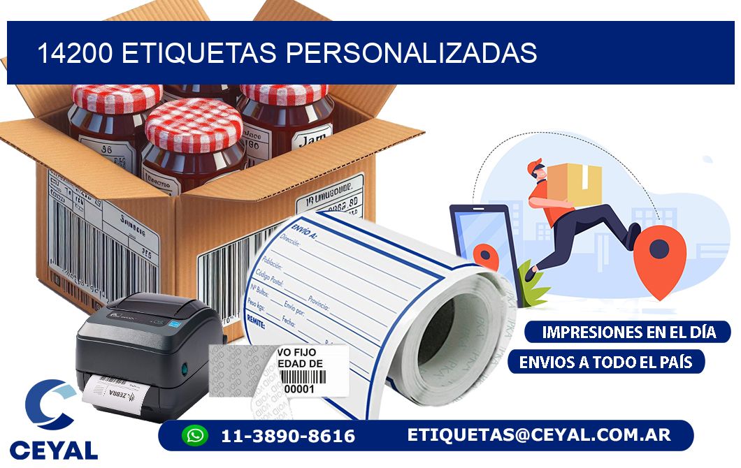 14200 etiquetas personalizadas