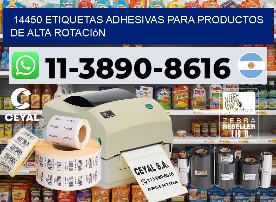 14450 Etiquetas adhesivas para productos de alta rotación