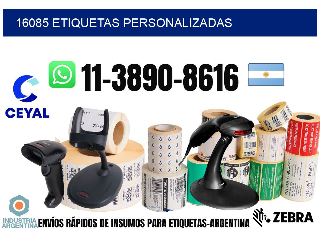 16085 etiquetas personalizadas