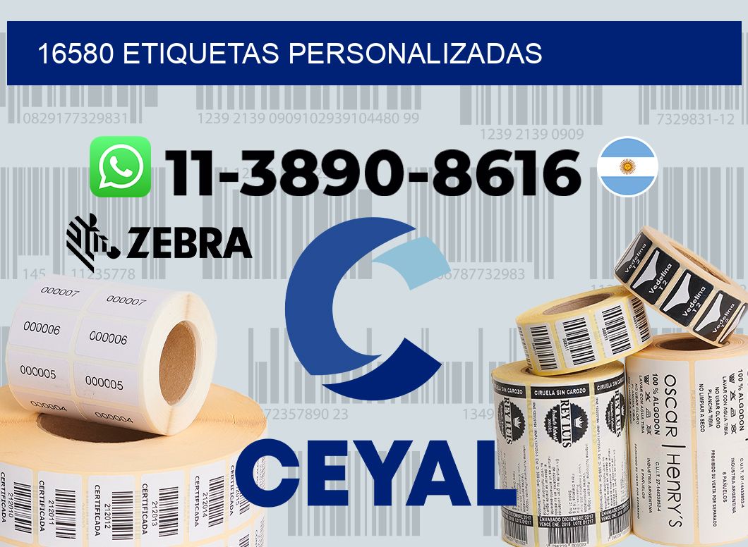 16580 etiquetas personalizadas