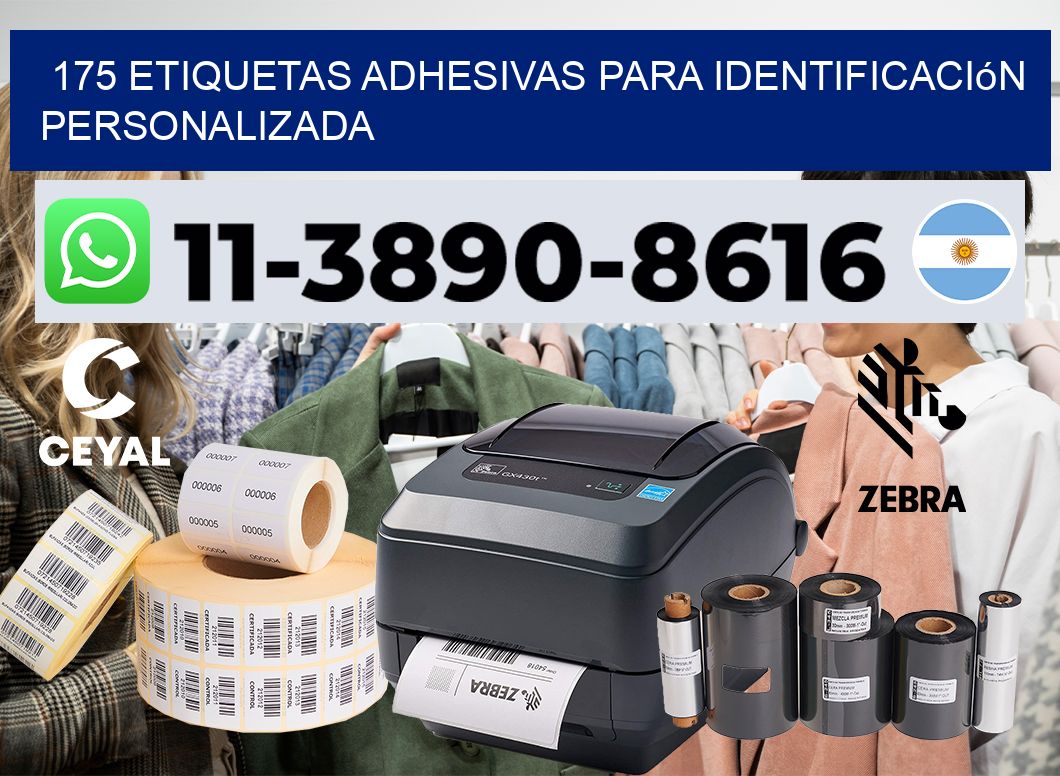 175 Etiquetas adhesivas para identificación personalizada