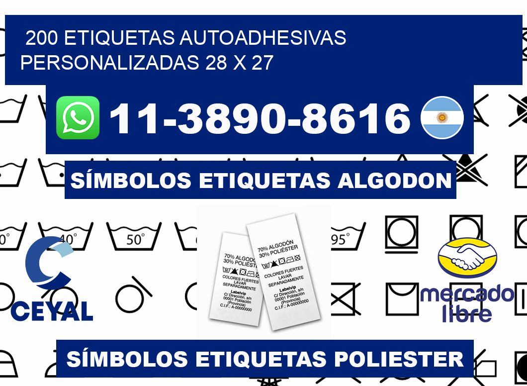 200 Etiquetas autoadhesivas personalizadas 28 x 27