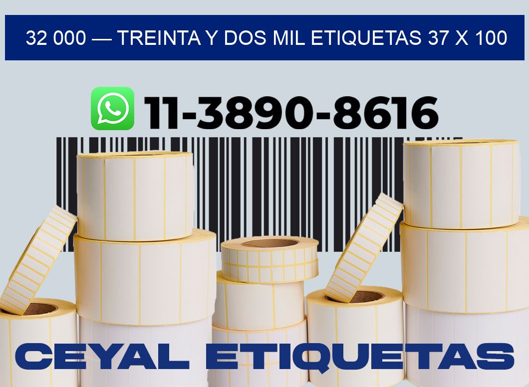 32 000 — treinta y dos mil etiquetas 37 x 100