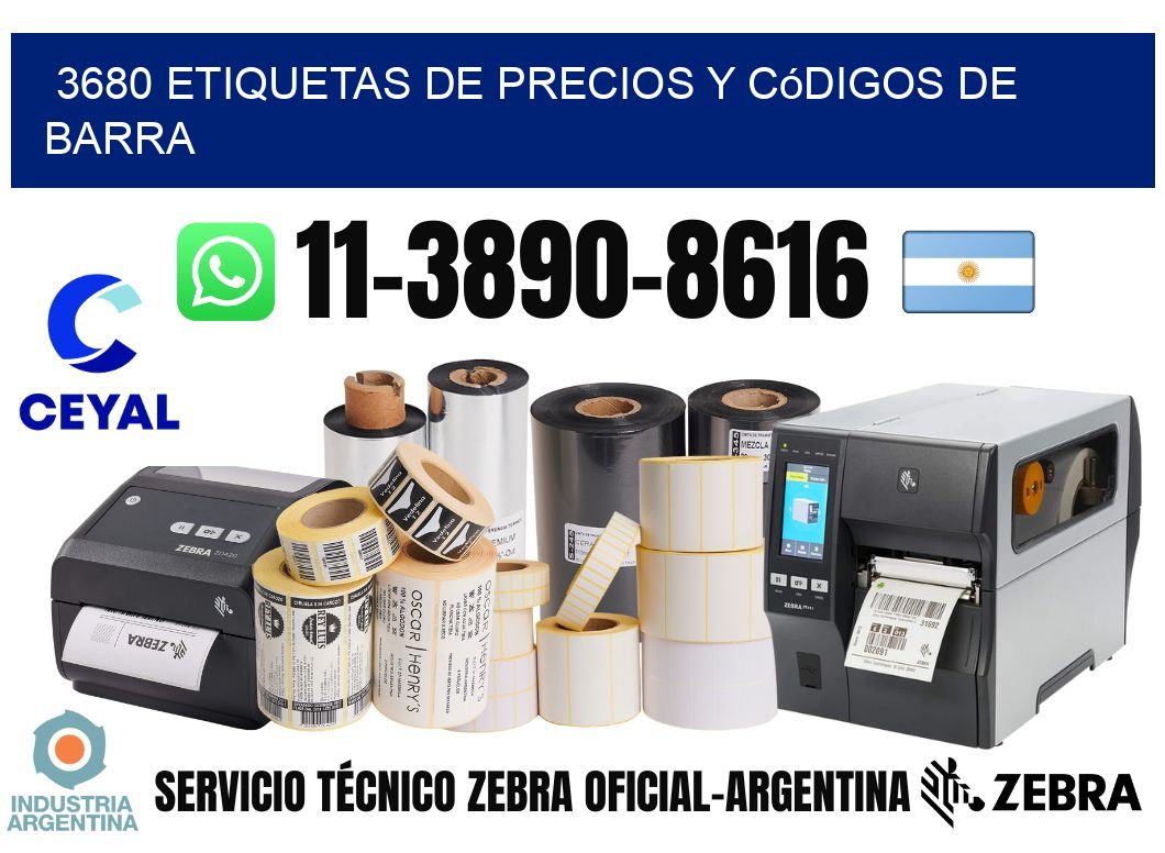 3680 Etiquetas de precios y códigos de barra
