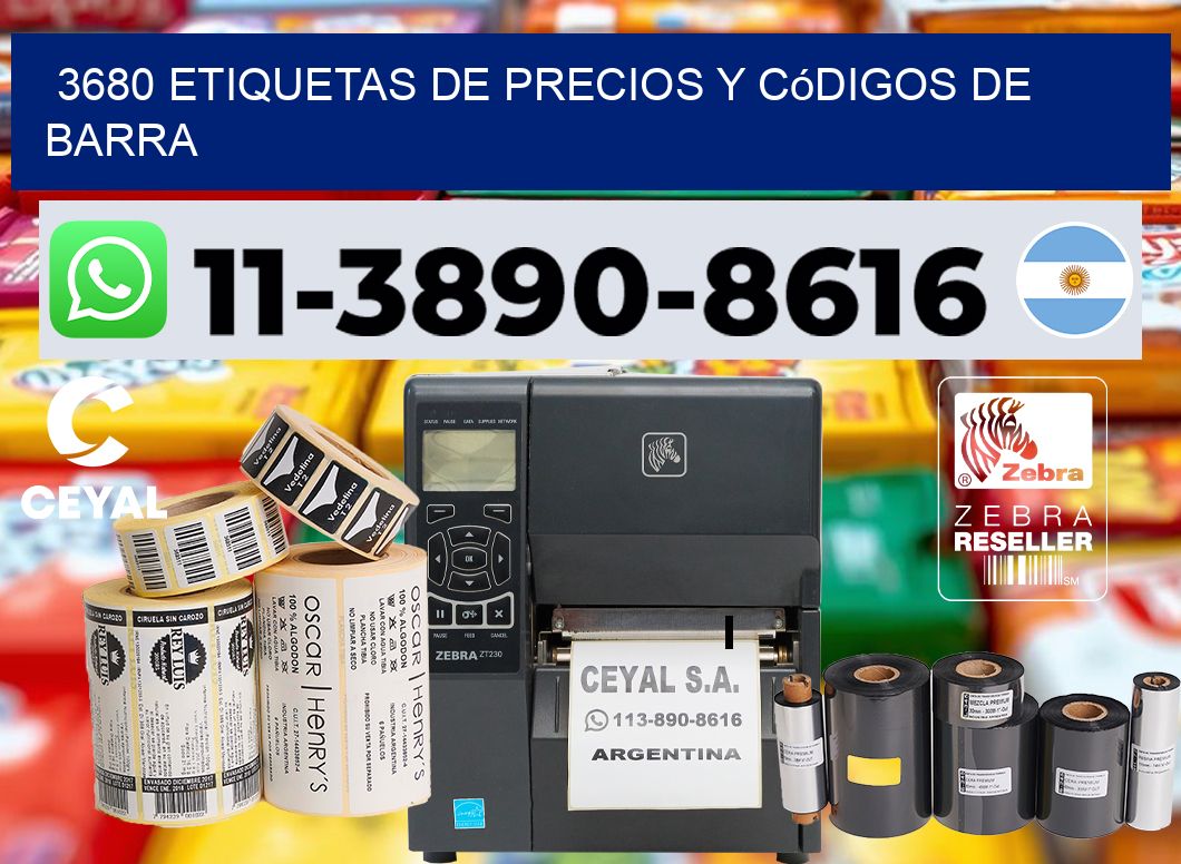 3680 Etiquetas de precios y códigos de barra
