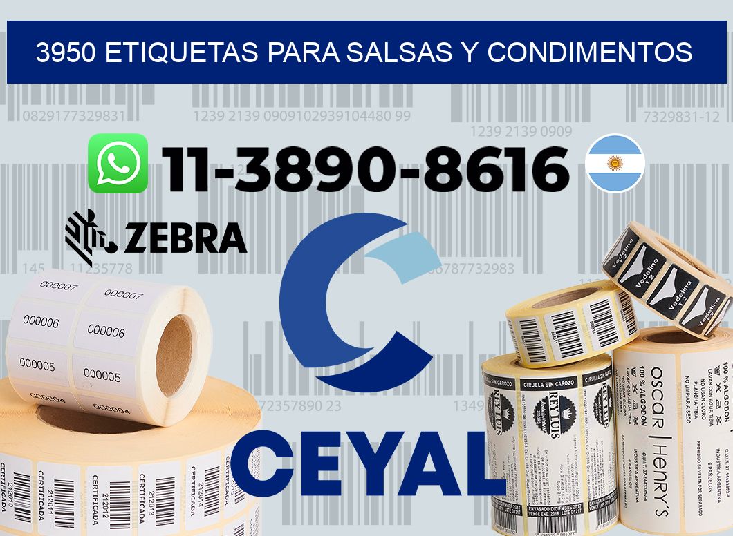 3950 Etiquetas para salsas y condimentos
