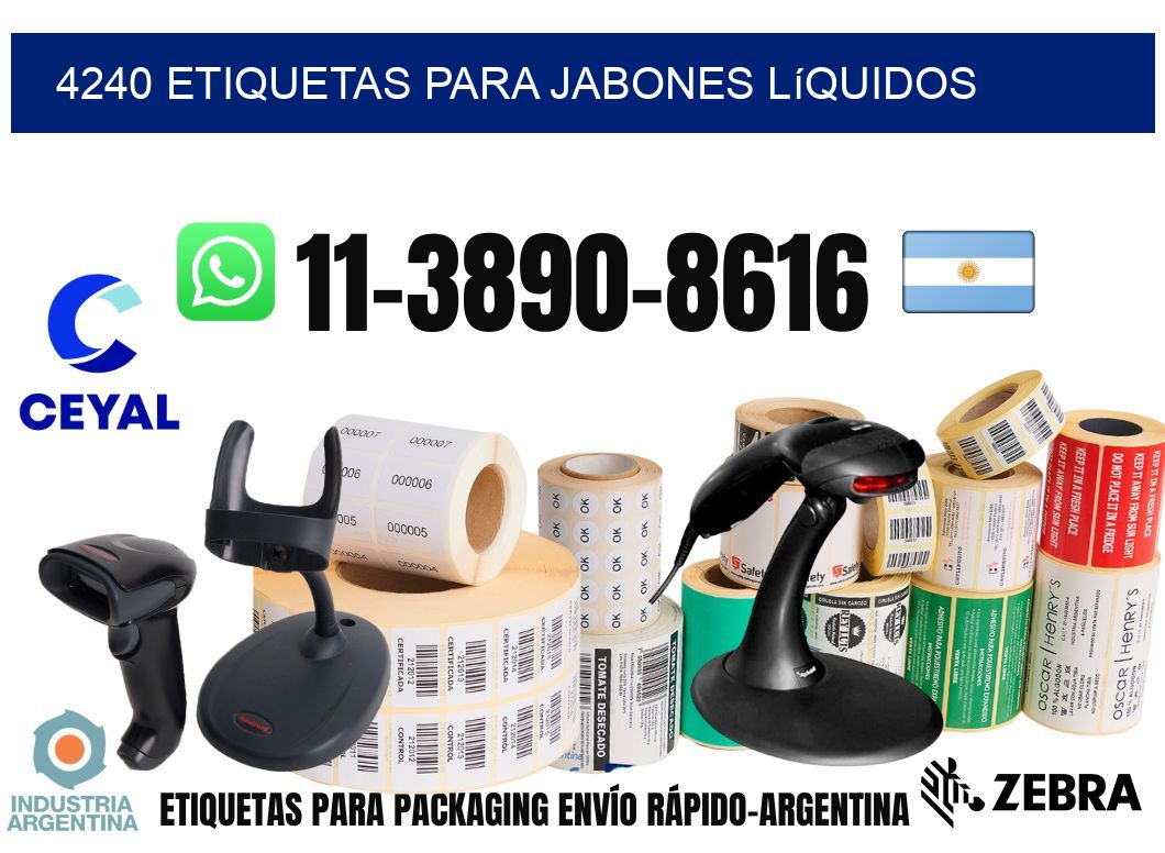 4240 Etiquetas para jabones líquidos
