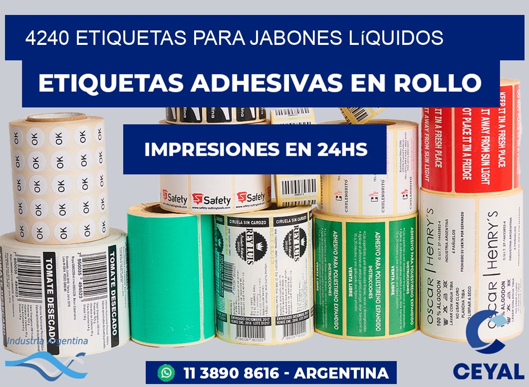 4240 Etiquetas para jabones líquidos
