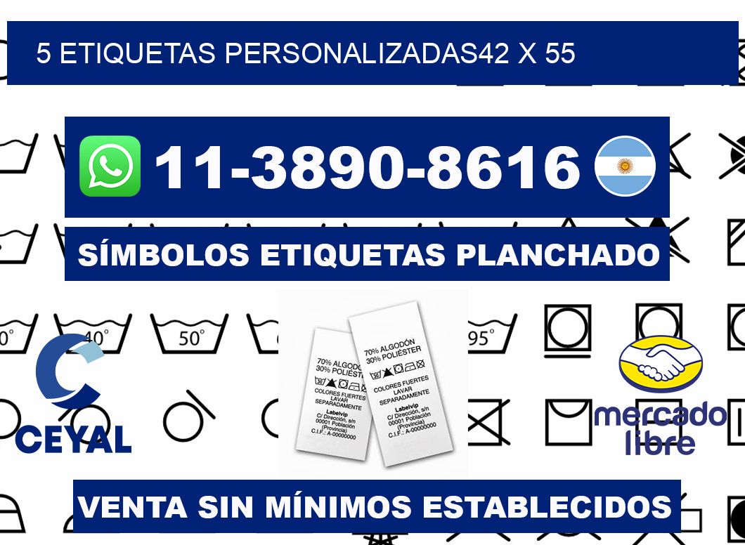 5 ETIQUETAS PERSONALIZADAS42 x 55