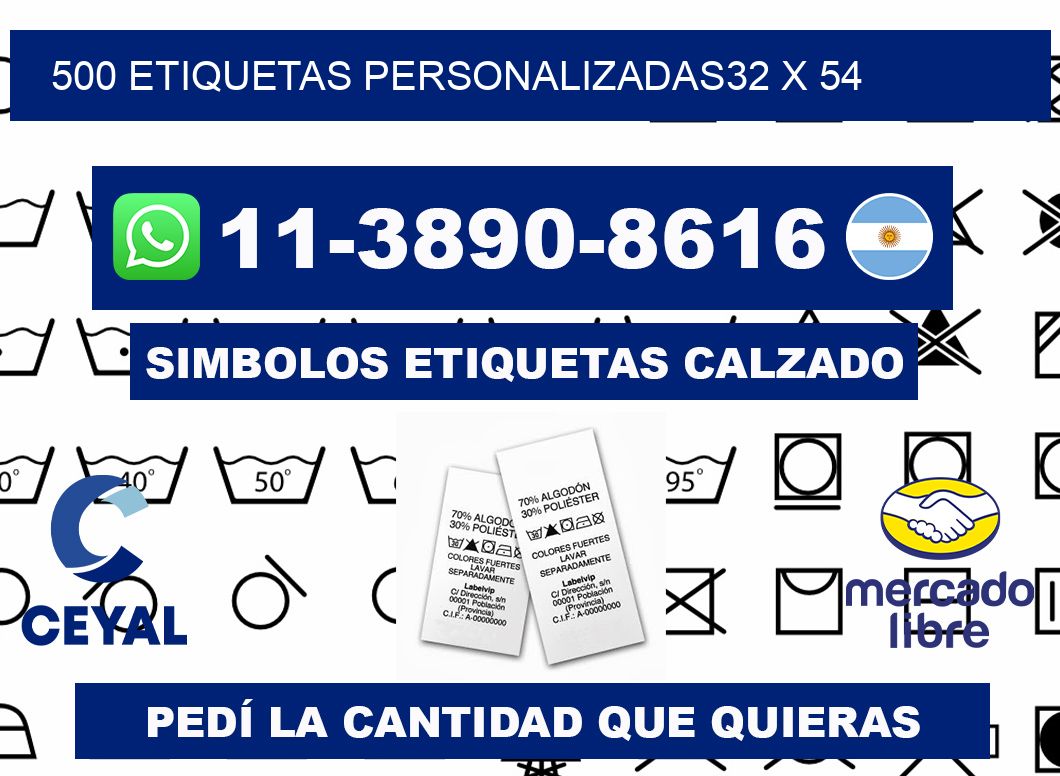 500 ETIQUETAS PERSONALIZADAS32 x 54