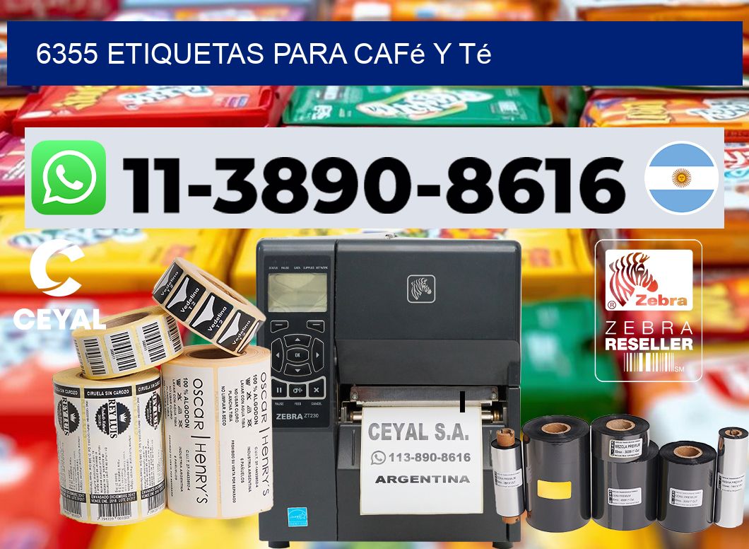 6355 Etiquetas para café y té