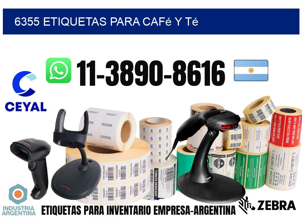 6355 Etiquetas para café y té