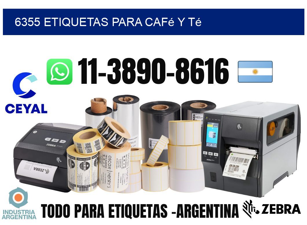 6355 Etiquetas para café y té