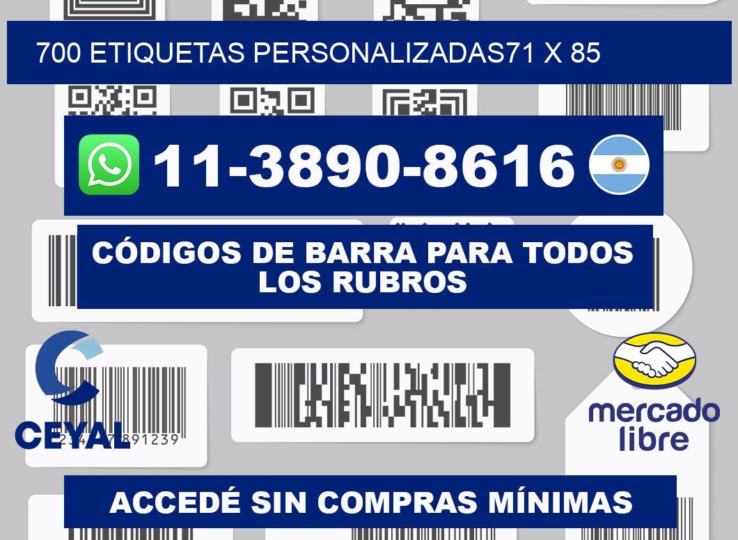 700 ETIQUETAS PERSONALIZADAS71 x 85