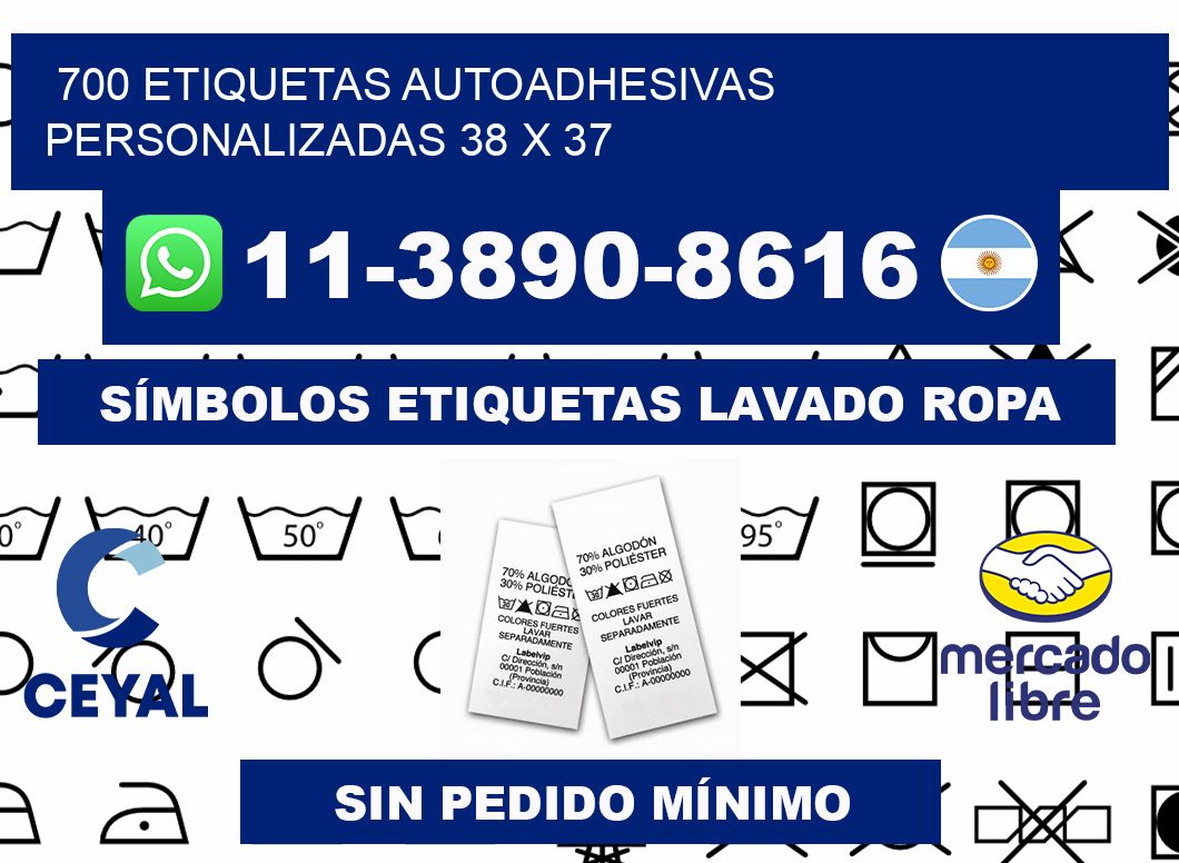 700 Etiquetas autoadhesivas personalizadas 38 x 37