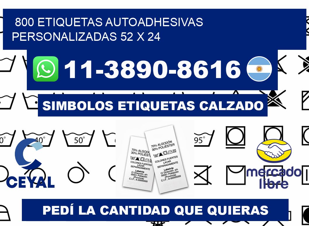800 Etiquetas autoadhesivas personalizadas 52 x 24