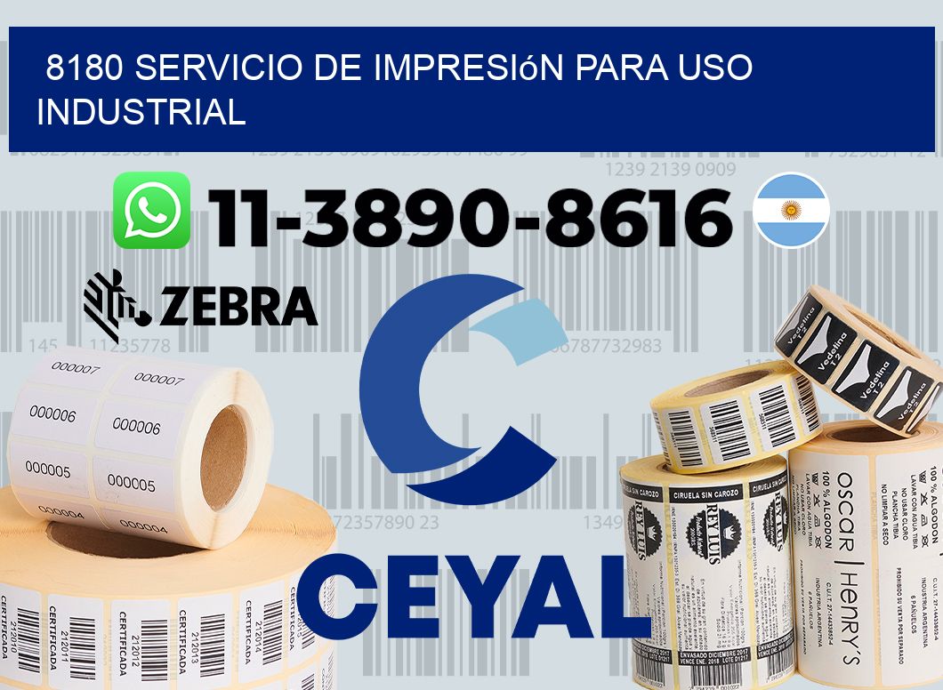 8180 Servicio de impresión para uso industrial