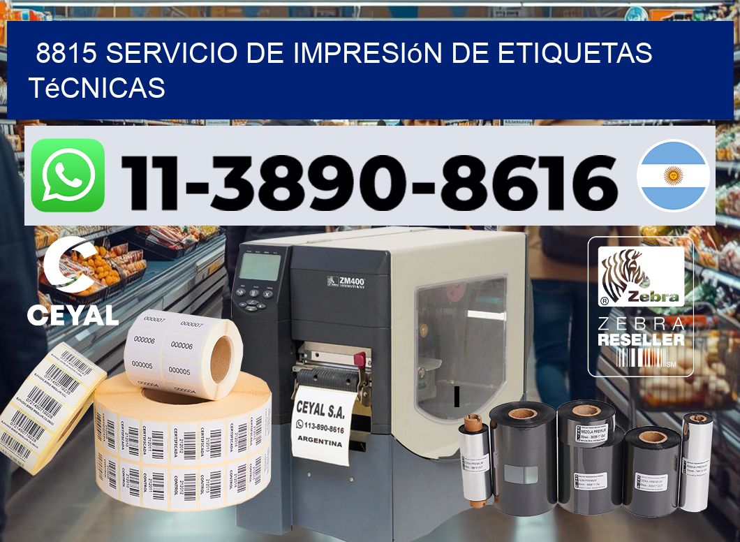 8815 Servicio de impresión de etiquetas técnicas