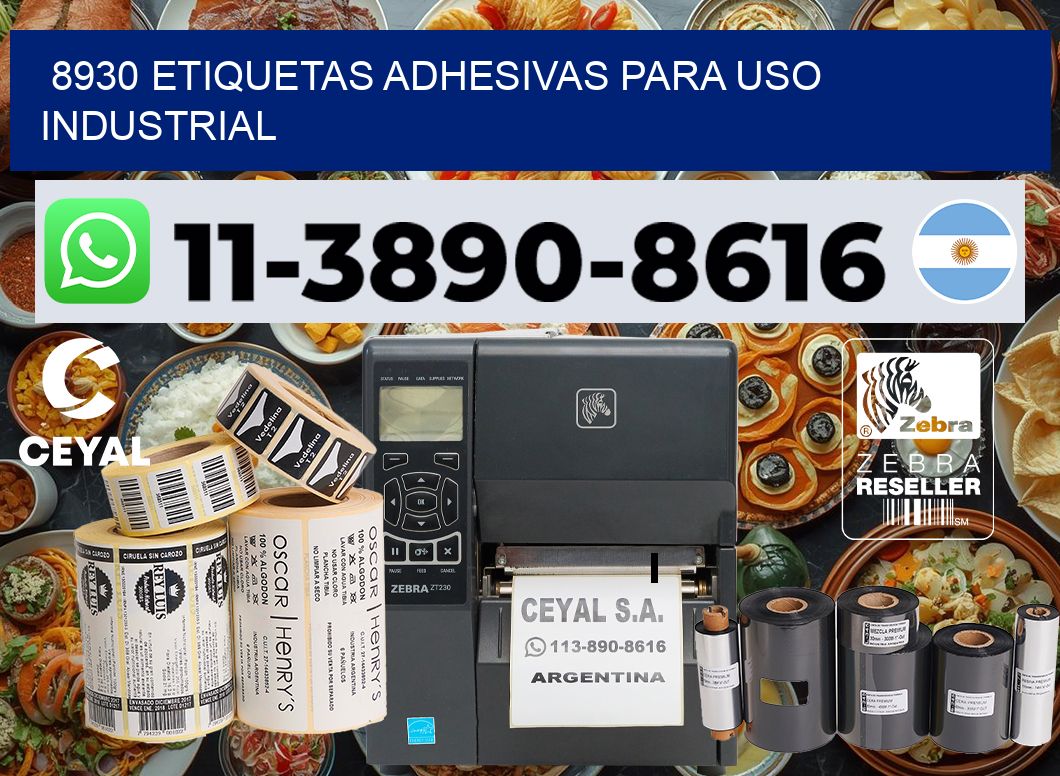 8930 Etiquetas adhesivas para uso industrial