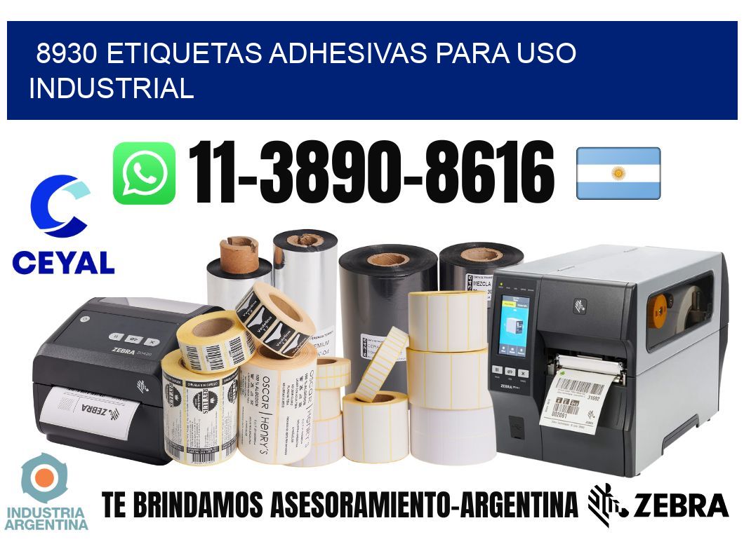 8930 Etiquetas adhesivas para uso industrial