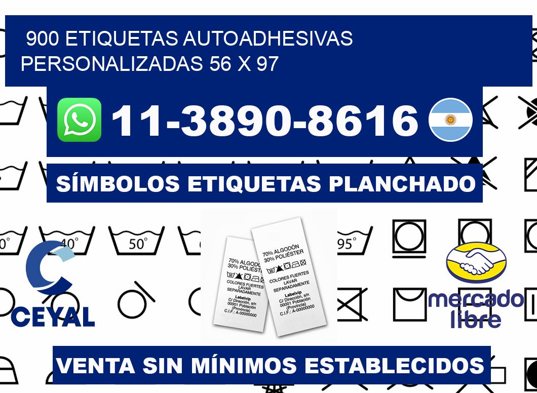 900 Etiquetas autoadhesivas personalizadas 56 x 97
