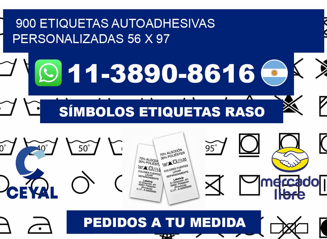 900 Etiquetas autoadhesivas personalizadas 56 x 97